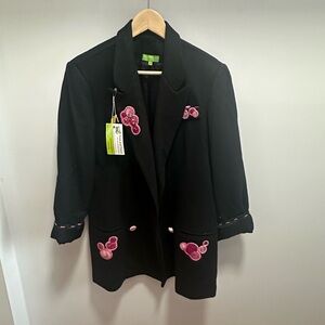 Black Jacket with Pink Accents